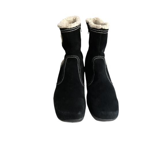 Naturalizer Women's Black Suede Ankle Boots Size 9.5 Fur Side Zip Comfort Warm - Picture 4 of 11
